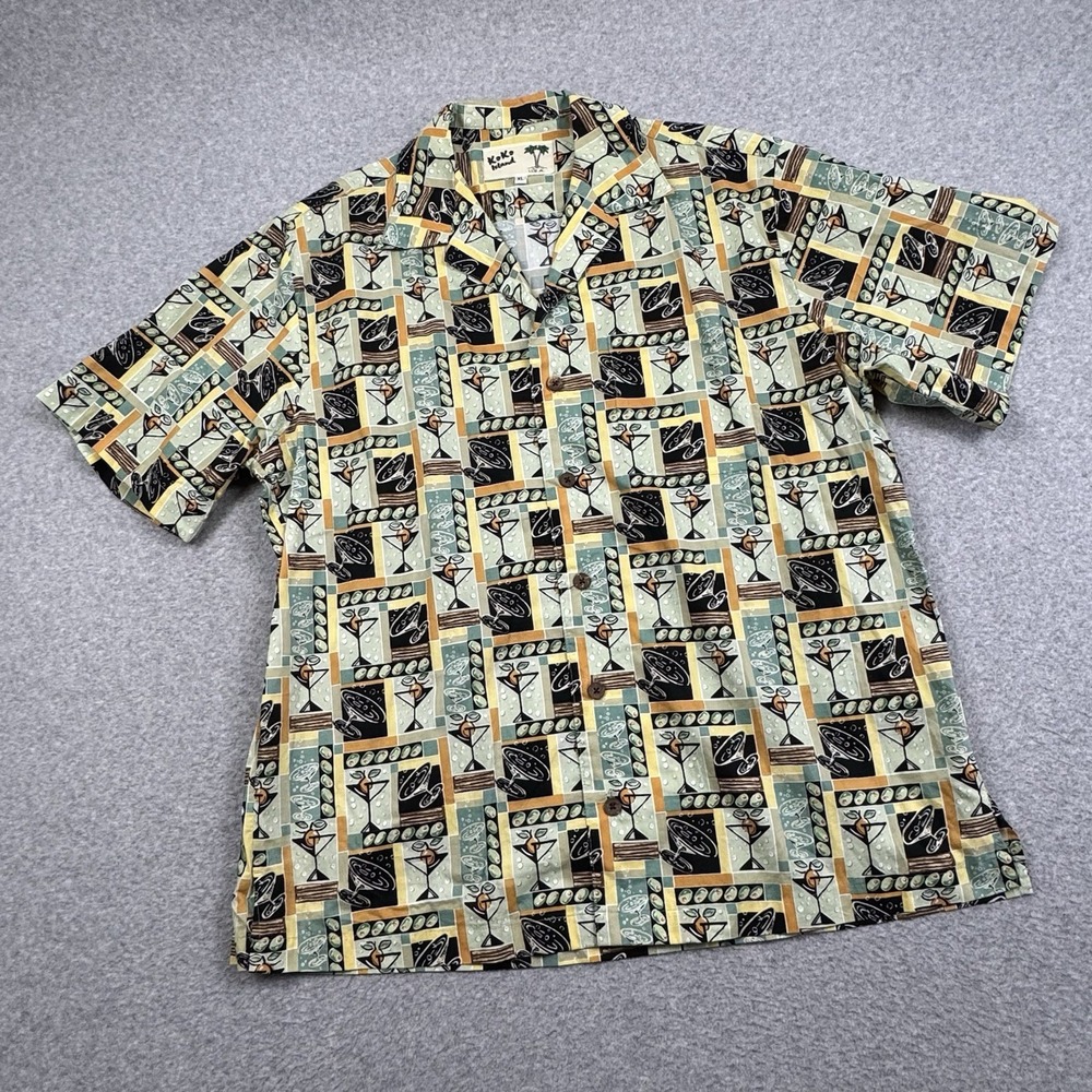 Koko Island Hawaiian Style Cocktail Martini‎ Shirt Mens XL All Over Print USA